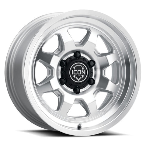 ICON Nuevo 17 X 8.5 5 X 4.5 0mm Offset 4.75in BS Silver Machined - 8117856547SM