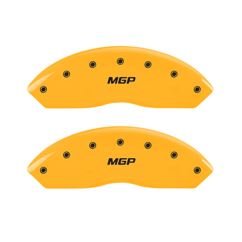 MGP 2 Caliper Covers Engraved Front MGP Yellow Finish Black Characters 1997 GMC Yukon - 34012FMGPYL