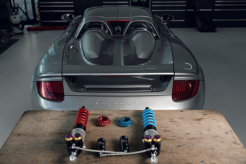 KW 04-05 Porsche Carrera GT Special Edition HLS4 V5 Coilover Kit w/ Red & Blue Springs - 3097140A