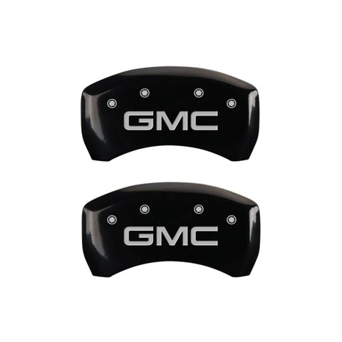 MGP 4 Caliper Covers Engraved Front & Rear GMC Black finish silver ch - 34209SGMCBK