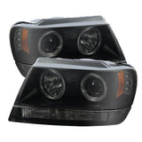 Spyder Jeep Grand Cherokee 99-04 Projector Headlights LED Halo LED Black Smoke PRO-YD-JGC99-HL-BSM - 5078568