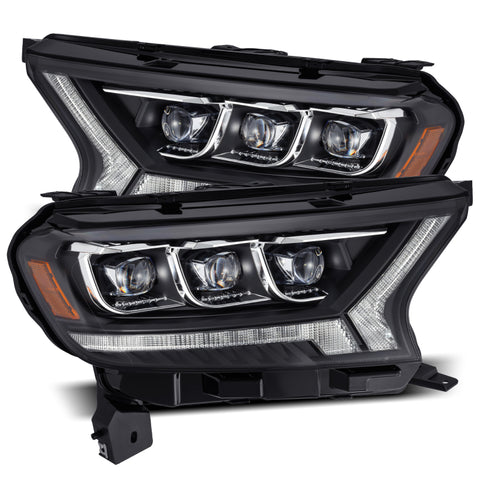 AlphaRex 19-21 Ford Ranger NOVA LED Proj Headlights Plank Style Black w/Activ Light/Seq Signal/DRL - 880124