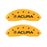 MGP 4 Caliper Covers Engraved Front & Rear Acura Yellow finish black ch - 39018SACUYL