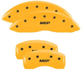 MGP 4 Caliper Covers Engraved Front & Rear MGP Yellow Finish Black Char 2019 Lincoln Nautilus - 36027SMGPYL