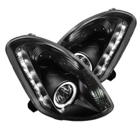 Spyder Infiniti G35 03-04 4DR Projector Halogen - LED Halo DRL Blk High H4 PRO-YD-IG35034D-DRL-BK - 5031747