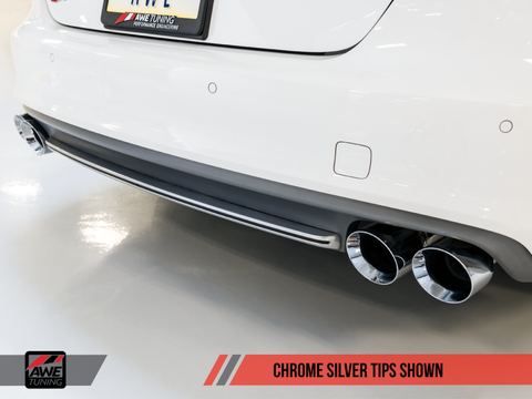 AWE Tuning Audi C7 / C7.5 S7 4.0T Track Edition Exhaust - Chrome Silver Tips - 3020-42044
