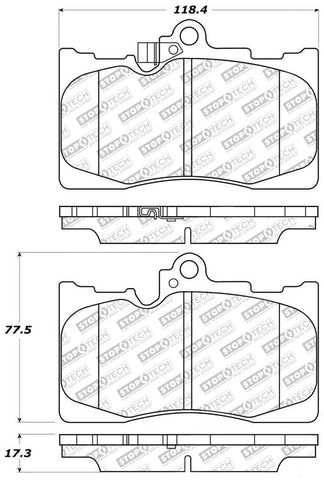 StopTech Street Select Brake Pads - Front - 305.11180