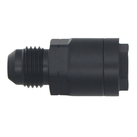 DeatschWerks 6AN Male Flare to 5/16in Female EFI Quick Connect Adapter - Anodized Matte Black - 6-02-0121-B
