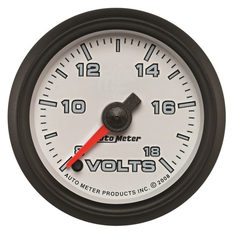 Autometer Pro-Cycle Gauge Voltmeter 2 1/16in 18V Digital Stepper Motor White - 19592