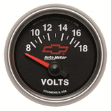 Autometer GM Bowtie Black 2-1/16 Voltmeter 8-18V - 3692-00406