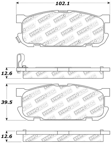 StopTech Performance 01-05 Miata w/ Sport Suspension Rear Brake Pads D891 - 309.08910