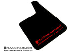 Rally Armor Universal Fit (No Hardware) Motorsport Spec Red UR Mud Flap w/ White Logo - MF20-MSUR-RD/WH