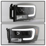 Spyder Dodge Ram 1500 06-08 V2 Projector Headlights - Light Bar DRL - Black (PRO-YD-DR06V2-LB-BK) - 5085306