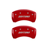 MGP 4 Caliper Covers Engraved Front & Rear Daytona Red finish silver ch - 12001SDAYRD