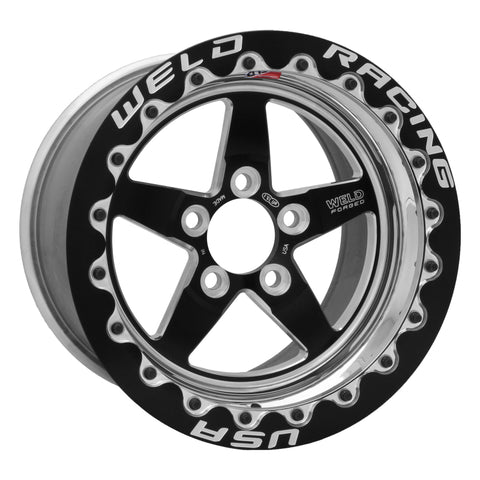 Weld S71 15x10.33 / 5x5 BP / 7.5in. BS Black Wheel (Low Pad) - Black Single Beadlock MT - 71LB510C75F