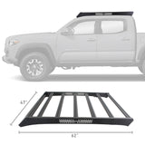 Go Rhino 16-23 Toyota Tacoma DC Ceros Low Profile Roof Rack - Tex. Blk - 5933000T