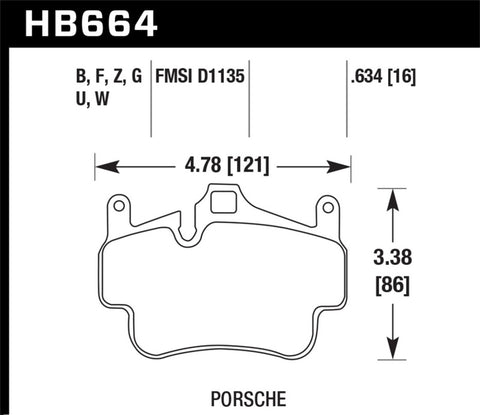 Hawk 06-12 Porsche 911/ Boxter / Cayman DTC-70 Race Brake Pads - HB664U.634