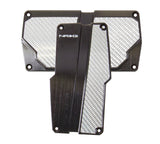 NRG Brushed Aluminum Sport Pedal A/T - Black w/Silver Carbon - PDL-150BK