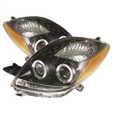 Spyder Toyota Yaris 06-08 2DR Projector Headlights LED Halo- LED Blk PRO-YD-TYA06-HL-BK - 5012050