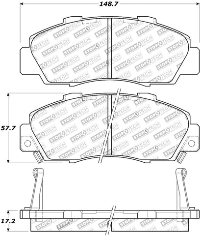 StopTech Street Touring 97-99 Acura CL/ 97-01 Integra Type R/91-95 Legend Front Pads - 308.05030