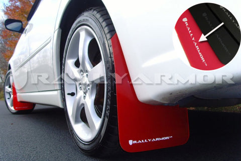 Rally Armor 05-09 Subaru Legacy GT / Outback Red UR Mud Flap w/ White Logo - MF4-UR-RD/WH