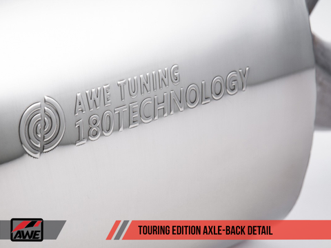 AWE Tuning BMW F3X 28i / 30i Touring Edition Axle-Back Exhaust Single Side - 80mm Silver Tips - 3010-22022