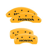 MGP 4 Caliper Covers Engraved Front & Rear Honda Yellow finish black ch - 20219SHONYL