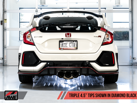 AWE Tuning 2017+ Honda Civic Type R Track Edition Exhaust w/Front Pipe & Triple Diamond Black Tips - 3020-53002