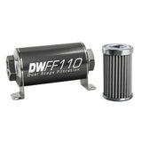 DeatschWerks Stainless Steel 10AN 100 Micron Universal Inline Fuel Filter Housing Kit (110mm) - 8-03-110-100K