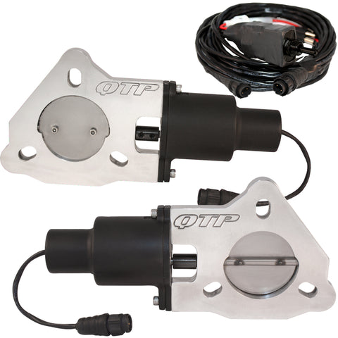 QTP 2.5in Bolt-On QTEC Dual Electric Cutout Valves - Pair - QTEC50