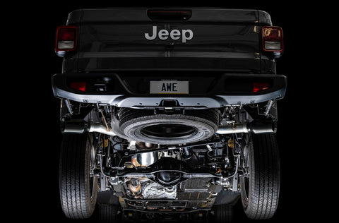 AWE Tuning 20-21 Jeep Gladiator JT 3.6L Tread Edition Cat-Back Dual Exhaust - Diamond Black Tip - 3015-33101