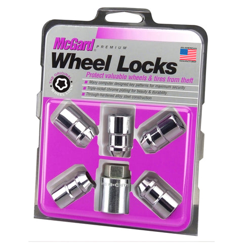 McGard Wheel Lock Nut Set - 5pk. (Cone Seat) 7/16-20 / 3/4 Hex / 1.46in. Length - Chrome - 24532