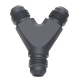 DeatschWerks 6AN Male Flare to 6AN Male Flare to 6AN Male Flare Y Fitting - Anodized Matte Black - 6-02-0701-B