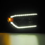 AlphaRex 07-13 Toyota Tundra / 08-17 Sequoia LUXX-Series LED Proj HL Blk w/Actv Lgt Seq. Sig + DRL - 880823