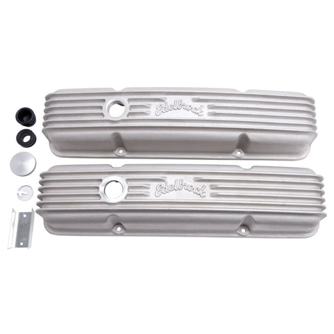 Edelbrock Valve Cover Classic Series Chevrolet 1959-1986 262-400 CI V8 w/ Oil Fill Hole Satin - 41449