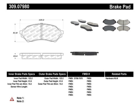 StopTech Performance Brake Pads - 309.07980