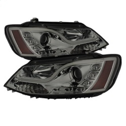 Spyder Volkswagen Jetta 11-14 Projector Headlights Halogen Light Tube DRL Smke PRO-YD-VJ11-LTDRL-SM - 5073655