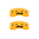 MGP 4 Caliper Covers Engraved Front & Rear JEEP Yellow finish black ch - 42003SJEPYL