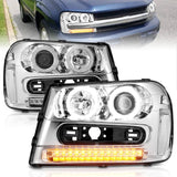 ANZO 2002-2009 Chevrolet Trailblazer Projector Headlights w/ Halo Chrome - 111131