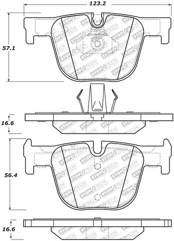 StopTech Street Select Brake Pads w/Hardware - Rear - 305.16100