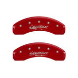 MGP 4 Caliper Covers Engraved Front & Rear Lightning Red finish silver ch - 10021SLTGRD