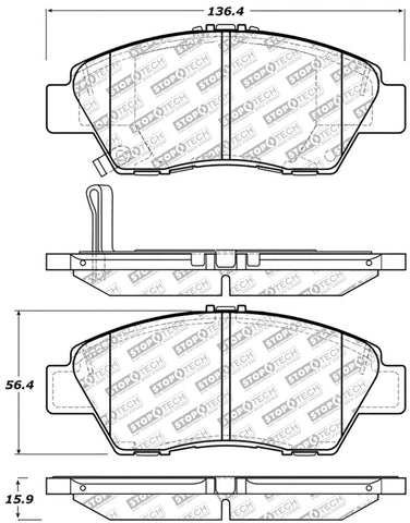 StopTech Street Select Brake Pads - Front - 305.13940