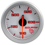 Autometer Airdrive 2-1/6in Oil Temp Gauge 100-300 Degrees F - Silver - 9140-UL