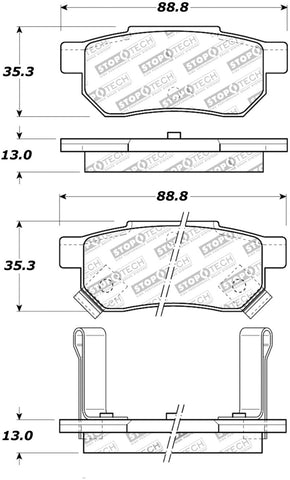 StopTech Street Touring 90-01 Integra (exc. Type R) Brake Pads - 308.03740