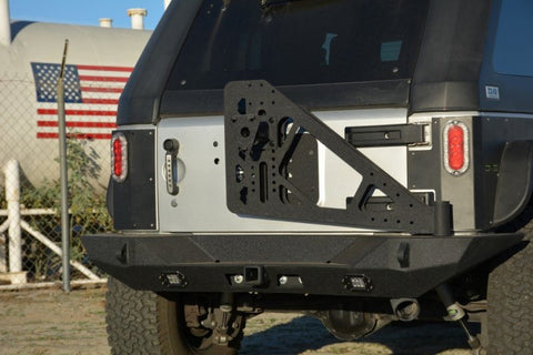 DV8 Offroad 07-18 Jeep Wrangler JK Full Length Rear Bumper w/ Lights - RBSTTB-10