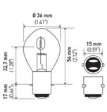 Hella Bulb 6235 12V 35/35W Ba20D B11 S2 - 6235