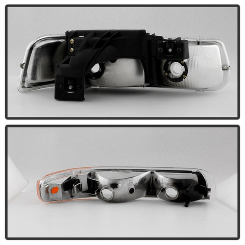 xTune Chevy Silverado 1500 99-02 OEM Style Headlights w/ Bumper Lights - Chrome HD-JH-CSIL99-OE-SET - 9035111