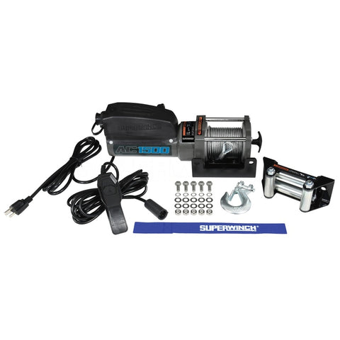 Superwinch 1,500 lbs. 1.1 HP 120V AC 1/8 In x 35ft. Wire Rope - Gray Wrinkle - 1715001