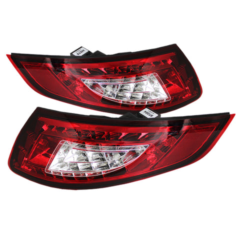 Spyder Porsche 997 05-08 LED Tail Lights Red Clear ALT-YD-P99705-LED-RC - 5037978