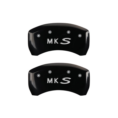 MGP 4 Caliper Covers Engraved Front Lincoln Engraved Rear MKS Black finish silver ch - 36019SLCSBK